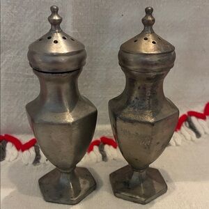Elegant Pewter Salt and Pepper Shakers